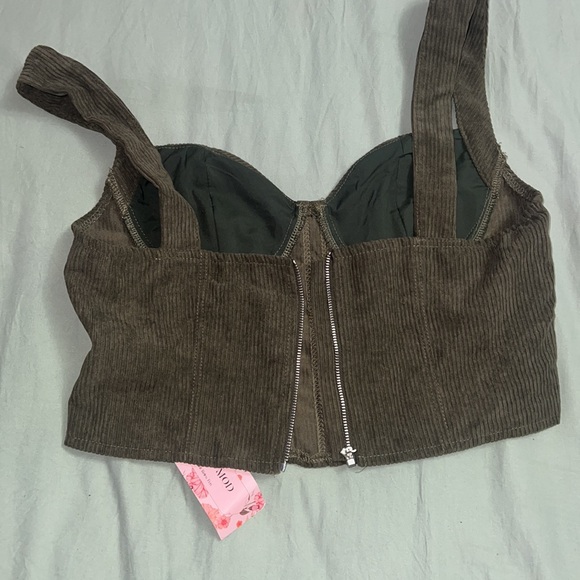 BNWT Corduroy crop top bustiers with zipper closure - Picture 4 of 7